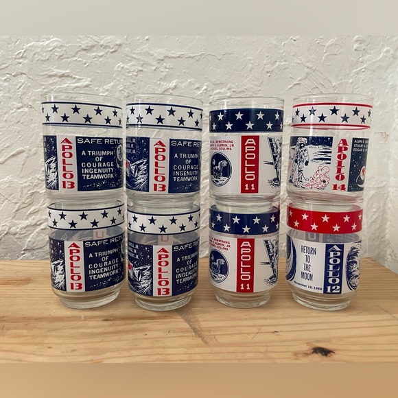 8 Vintage Collectable NASA whiskey glasses & pitcher - Picture 13 of 14